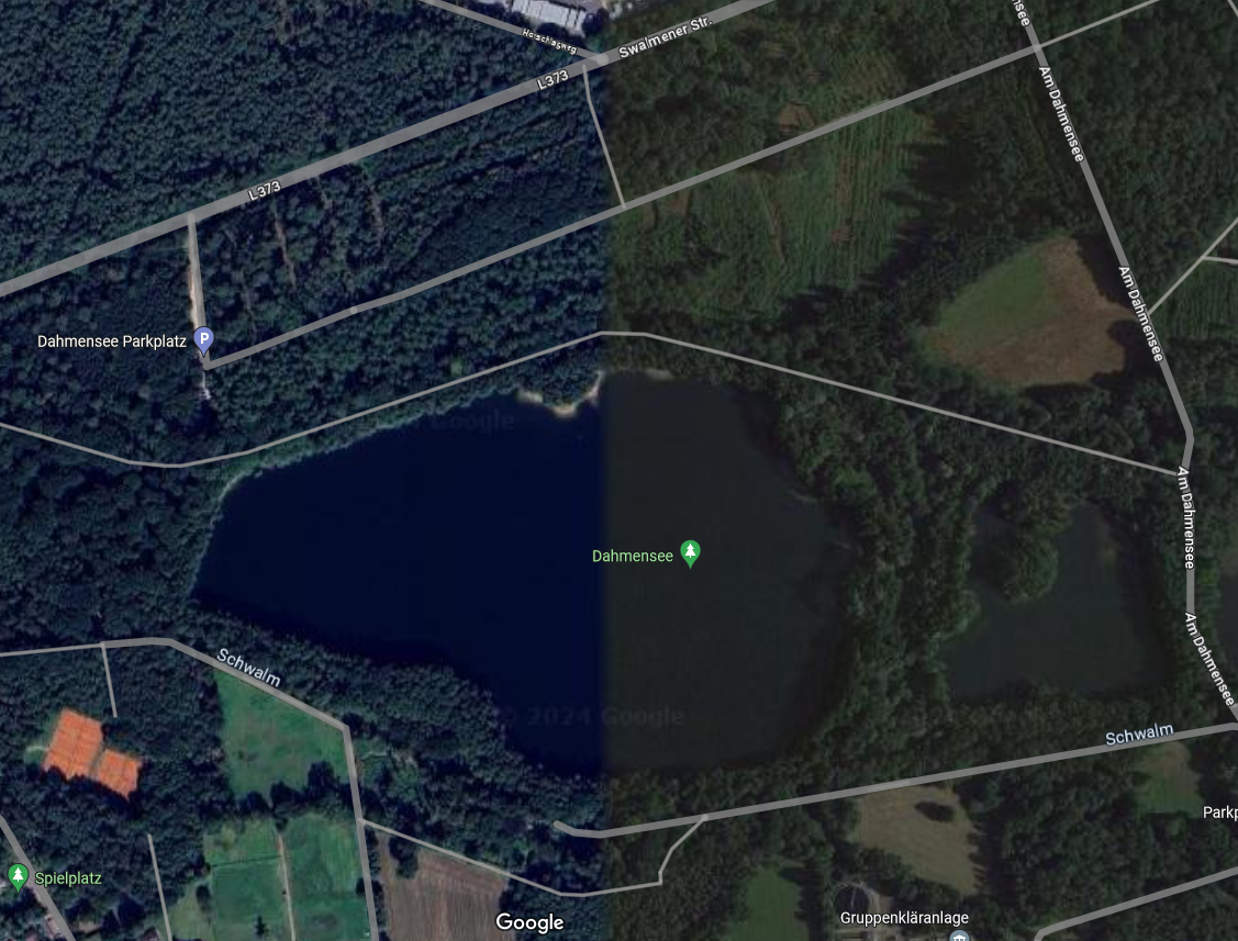 Dahmensee Karte und Parkplatz
