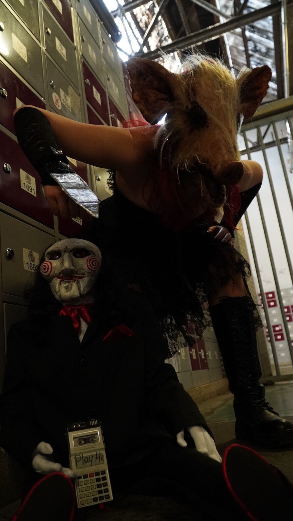 jacky-cosplay-Jigsaw Schwein Kostüm, Cosplay, SAW