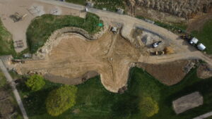 Baustelle vom Wasserspielplatz von einem Spielplatz in Mönchengladbach