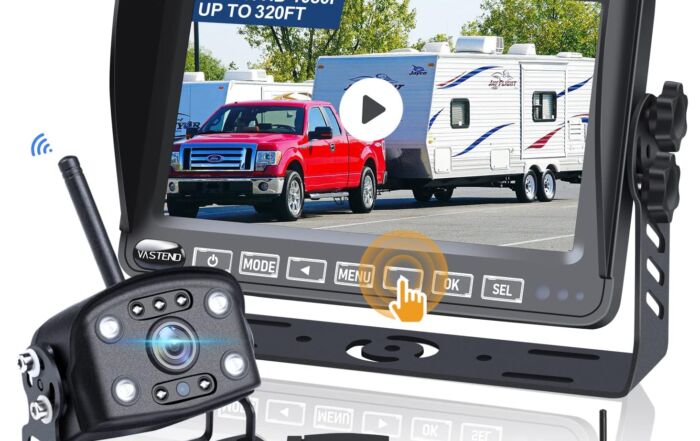 Wireless HD Reversing Camera Set HD 1080P 7'' Monitor IP69 Waterproof